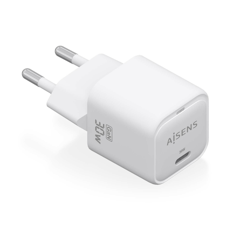 CARGADOR AISENS GAN 30W 1XUSB-C PD3-0 QC4-0 BLANCO