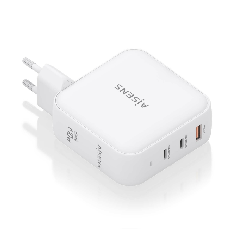 CARGADOR AISENS GAN 140W 2XUSB-C PD3-1 QC4-0 1XUSB-A QC3-0 BLANCO