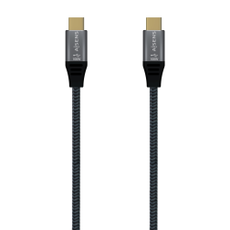 Cable USB 2-0 Tipo-C Aisens A107-0628 5A 100W- USB Tipo-C Macho - USB Tipo-C Macho- 1m- Gris