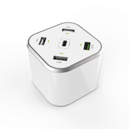 AISENS CARGADOR 48W 5 PUERTOS 3xUSB-A 1xUSB-C 1xUSB QC3-0 BLANCO