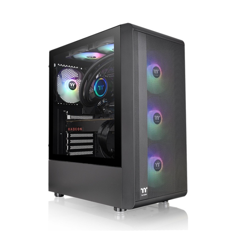 CAJA THERMALTAKE S200 TG ATX 2XUSB 3-0 ARGB SIN FUENTE NEGRO