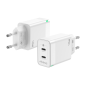 Cargador Gan de Pared Aisens ASCH-45W2P005-W- 2xUSB Tipo-C- 45W