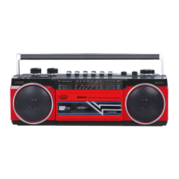 RADIO GRABADORA PORTÁTIL USB SD BLUETOOTH CASSETTE TREVI RR 501 BT ROJO