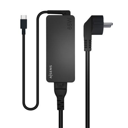 Cargador de Portátil Aisens ASCH-1PD65D-BK- 1xUSB Tipo-C- 65W