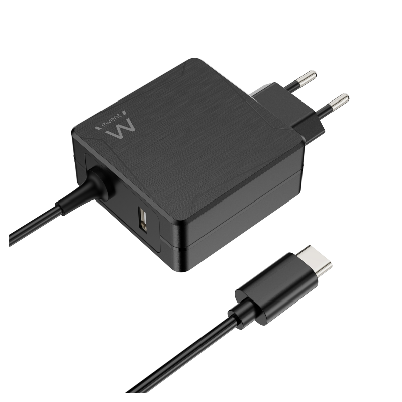 CARGADOR DISPOSITIVO MOVIL EWENT USB C 65W (ADICIONAL USB A)