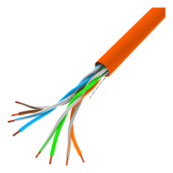 BOBINA CABLE RED LANBERG UTP RJ45 100 MB-S SOLIDO CCA AWG24 305M NARANJA