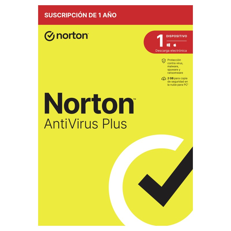 NORTON ANTIVIRUS PLUS 2GB ES 1 USER 1 DEVICE 12MO