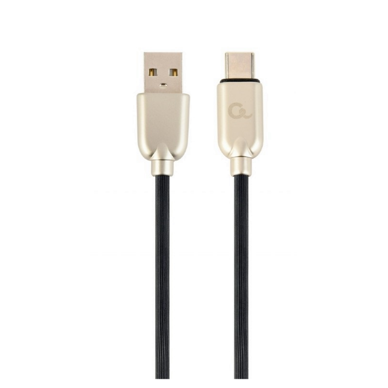 CABLE DE CARGA Y DATOS GEMBIRD USB TIPO C DE CAUCHO PREMIUM, 1 M, NEGRO