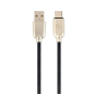 CABLE DE CARGA Y DATOS GEMBIRD USB TIPO C DE CAUCHO PREMIUM, 1 M, NEGRO