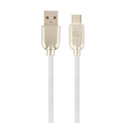 CABLE DE CARGA Y DATOS GEMBIRD USB TIPO C DE CAUCHO PREMIUM, 1 M, BLANCO