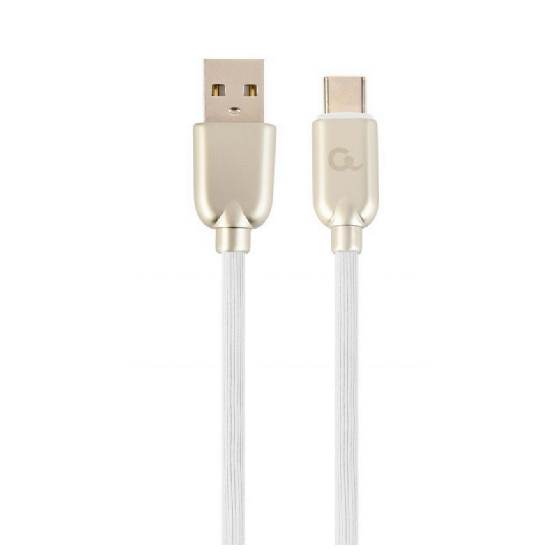 CABLE DE CARGA Y DATOS GEMBIRD USB TIPO C DE CAUCHO PREMIUM, 1 M, BLANCO