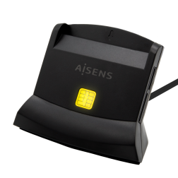 Lector de DNI y Tarjetas Aisens ASCR-SN04CSD-BK- USB Tipo-C- Negro