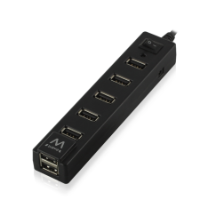 CONCENTRADOR USB-A DE ALTA VELOCIDAD USB 2-0 DE 7 PUERTOS INTERRUPTOR ON-OFF