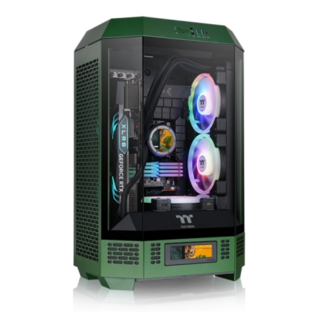 CAJA THERMALTAKE THE TOWER T300 RACING GREEN ATX 2XUSB 3-0 SIN FUENTE VERDE