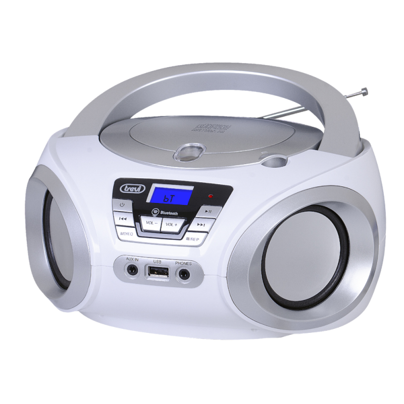 BOOMBOX ESTEREO PORTÁTIL CD BLUETOOTH USB AUX-IN TREVI CMP 544 BT BLANCO