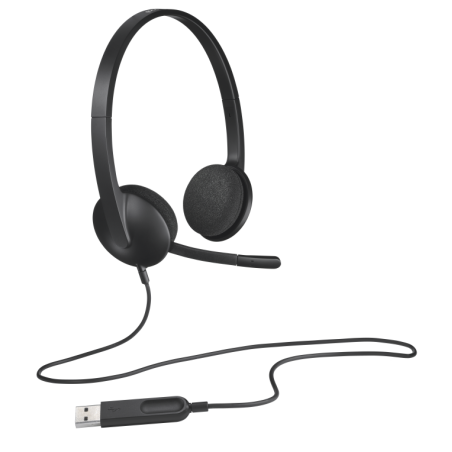 Auriculares Logitech H340- con Micrófono- USB- Negros