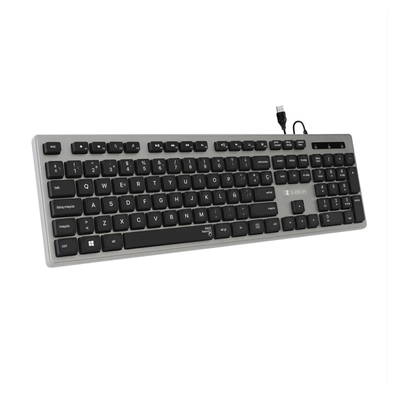 TECLADO USB SUBBLIM WIRED ERGO KEYS SILENT FLAT HQ GREY USB