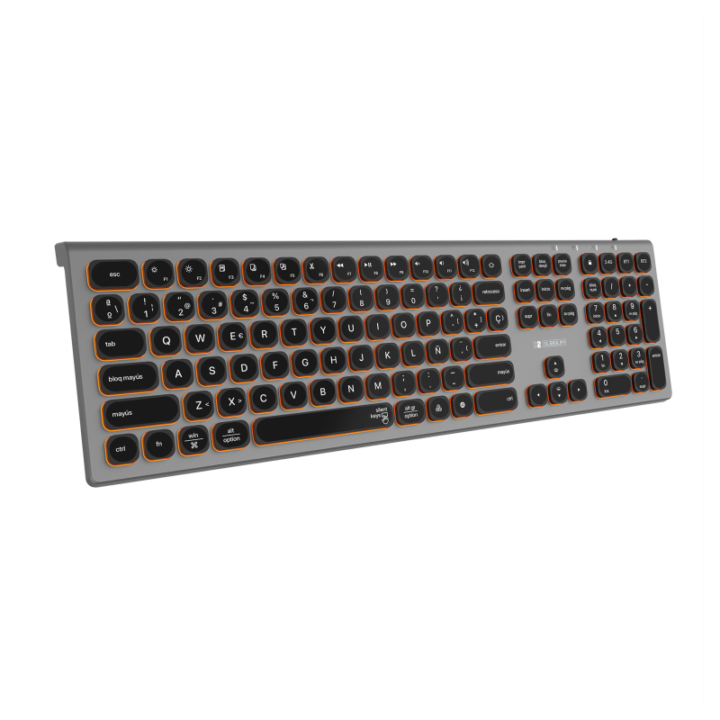 TECLADO SUBBLIM KEYBOARD BLUETOOTH MASTER ILUMINADO EXT GREY-BLACK