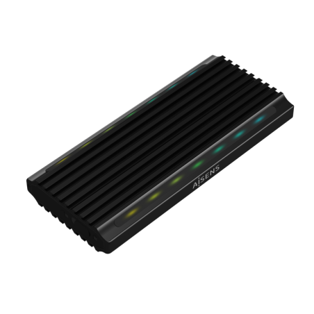 Caja Externa para Disco SSD M-2 SATA-NVMe Aisens ASM2-RGB012B- USB 3-2- Sin tornillos