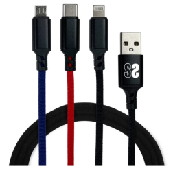 CABLE SUBBLIM PREMIUM 3IN1 (MICRO USB+TYPE C+LIGHTING)