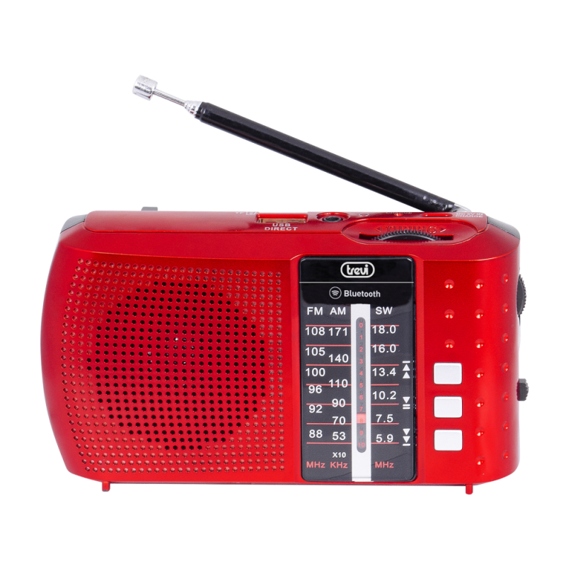 RADIO PORTÁTIL MULTIBANDA BLUETOOTH USB MICRO SD TREVI RA 7F20 BT ROJO