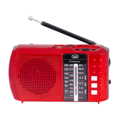 RADIO PORTÁTIL MULTIBANDA BLUETOOTH USB MICRO SD TREVI RA 7F20 BT ROJO