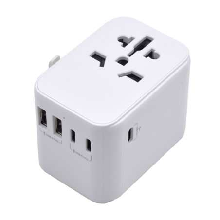 ADAPTADOR EWENT UNIVERSAL DE VIAJE ENCHUFES EU-USA-UK-AUS 2-P USB Y 3 TYPE-C