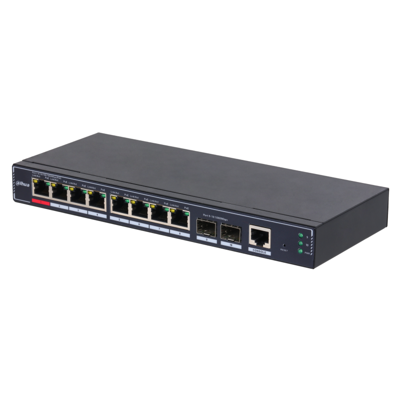 SWITCH IT DAHUA DH-SG4010P-2F 10-PORT MANAGED DESKTOP GIGABIT SWITCH 8-PORT POE