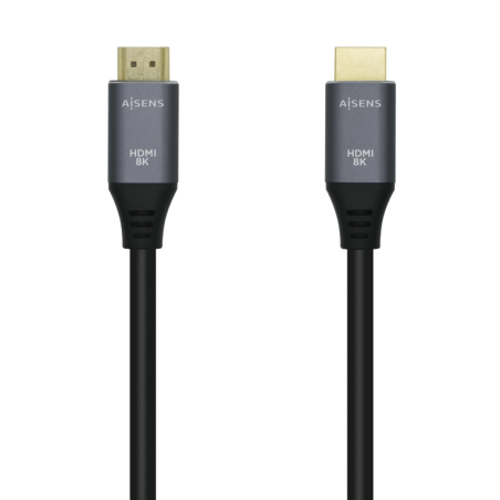 Cable HDMI 2-1 8K Aisens A150-0425- HDMI Macho - HDMI Macho- 50cm- Gris Negro