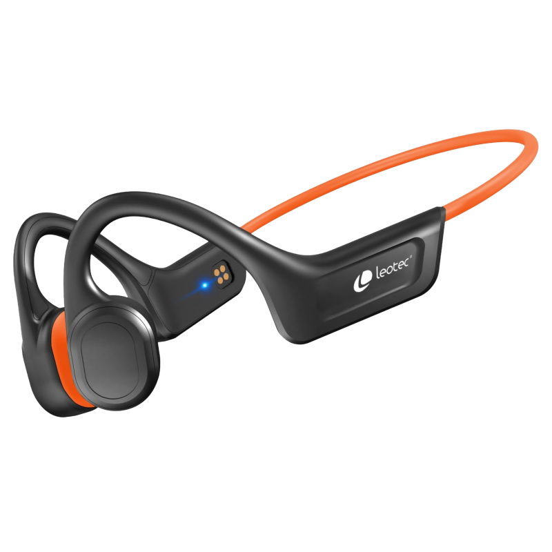 Auriculares Inalámbricos Deportivos de Conducción Ósea Leotec Run Pro- con Micrófono- Bluetooth- Naranjas