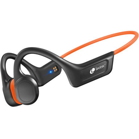 Auriculares Inalámbricos Deportivos de Conducción Ósea Leotec Run Pro- con Micrófono- Bluetooth- Naranjas