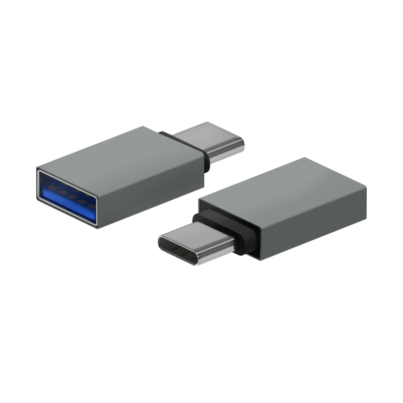 MINI ADAPTADOR AISENS ALUMINIO USB 3-2 GEN1 3A USB-C-M-A-H GRIS