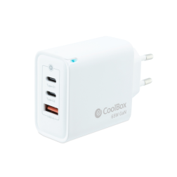 CARGADOR COOLBOX GAN 65W USB-C-USB-C-USB-A PARED