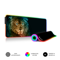 ALFOMBRILLA SUBBLIM MOUSE PAD PREMIUM LED RGB LION 800X300X4