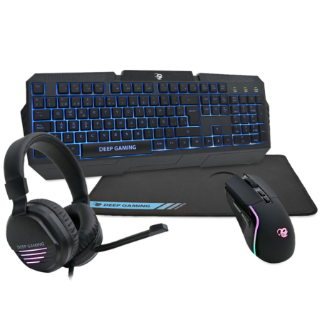 PACK GAMING DEEPX-WING2 SETUP 4 EN 1 TECLADO+RATON+AURICULARES MICRO+ALFOMBRILLA