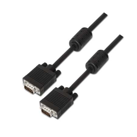 CABLE AISENS SVGA CON FERRITA HDB15-M-HDB15-M NEGRO 15M