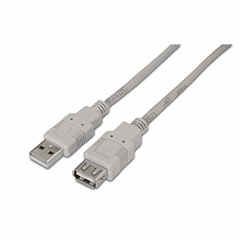 Cable Alargador USB 2-0 Aisens A101-0013- USB Macho - USB Hembra- 1-8m- Beige