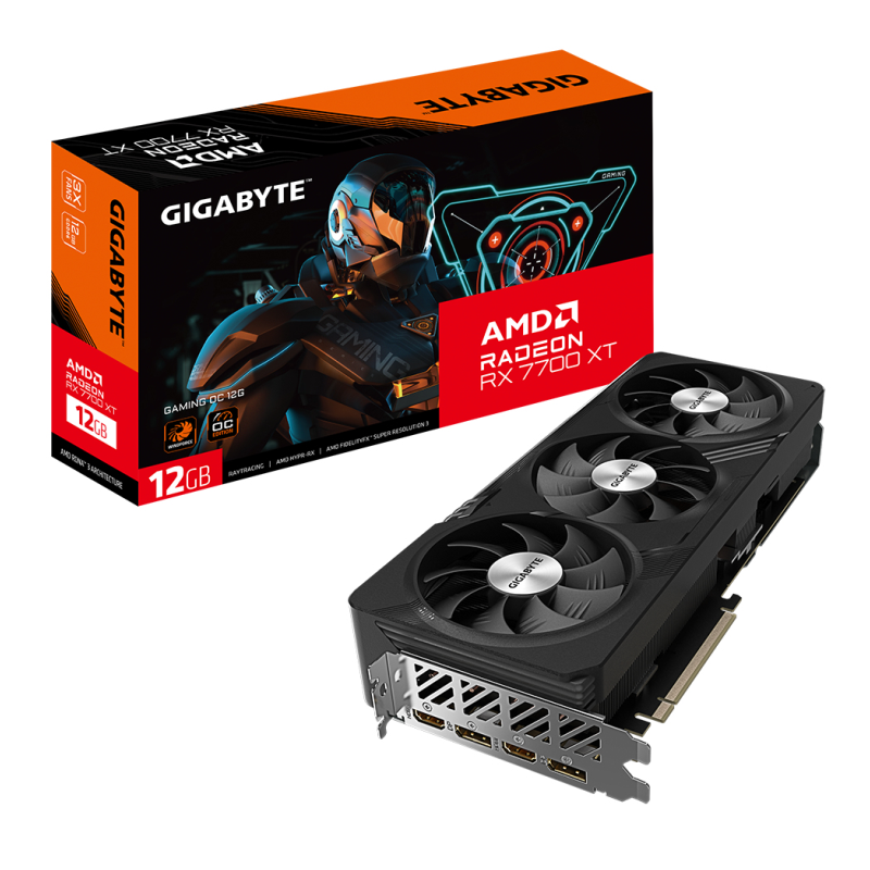 TARJETA GRAFICA GIGABYTE RX 7700 XT GAMING OC 12G AMD 12 GB