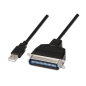 Cable Conversor impresora Aisens A104-0038- USB Macho - CN36 Macho- Negro