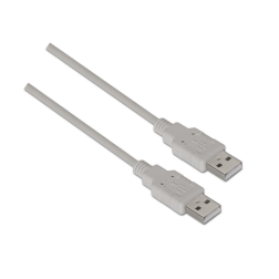 Cable USB 2-0 Aisens A101-0021- USB Macho - USB Macho- 1m- Beige