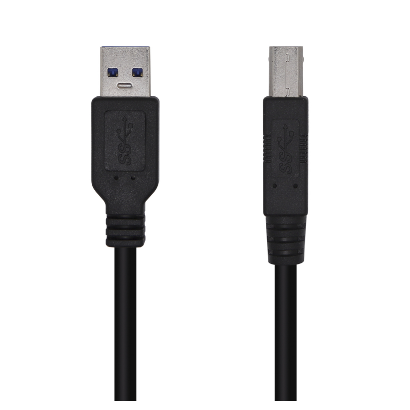 Cable USB 3-0 Impresora Aisens A105-0444- USB Tipo-B Macho - USB Macho- 2m- Negro