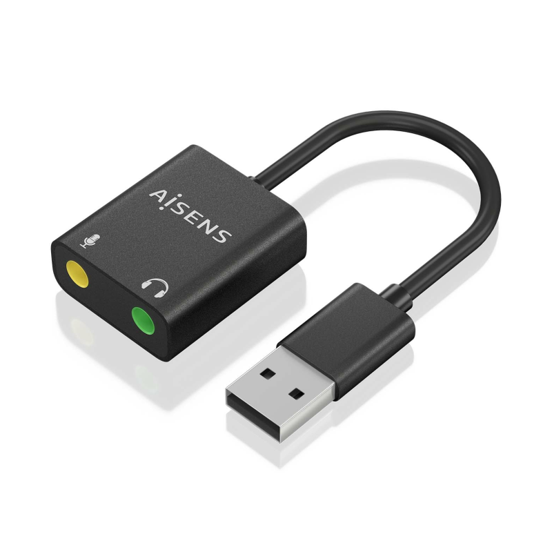 Tarjeta de Sonido Aisens A106-0769- USB Macho - 2xJack 3-5 Hembra