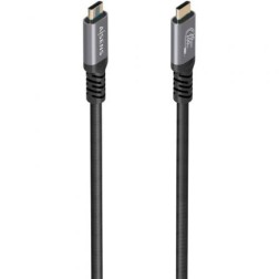 Cable USB 3-2 Tipo-C Aisens A107-0988- USB Tipo-C Macho - USB Tipo-C Macho- Hasta 100W- 20Gbps- 3m- Negro