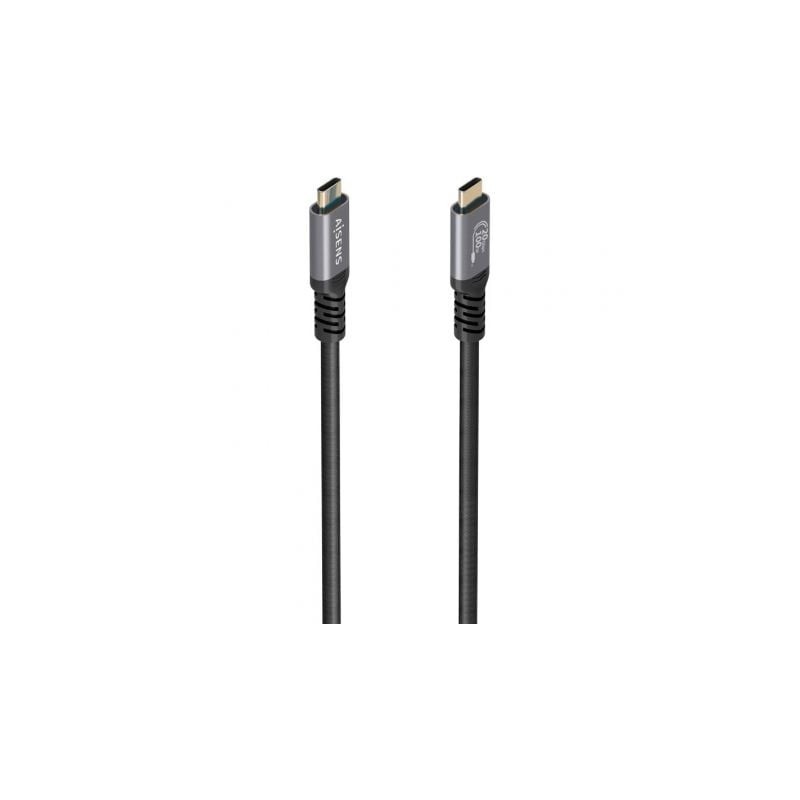 Cable USB 3-2 Tipo-C Aisens A107-0988- USB Tipo-C Macho - USB Tipo-C Macho- Hasta 100W- 20Gbps- 3m- Negro