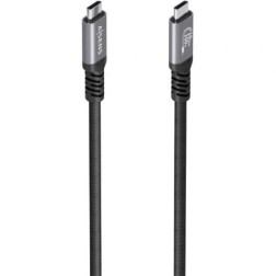 Cable USB 3-2 Tipo-C Aisens A107-0990- USB Tipo-C Macho - USB Tipo-C Macho- Hasta 100W- 10Gbps- 5m- Negro
