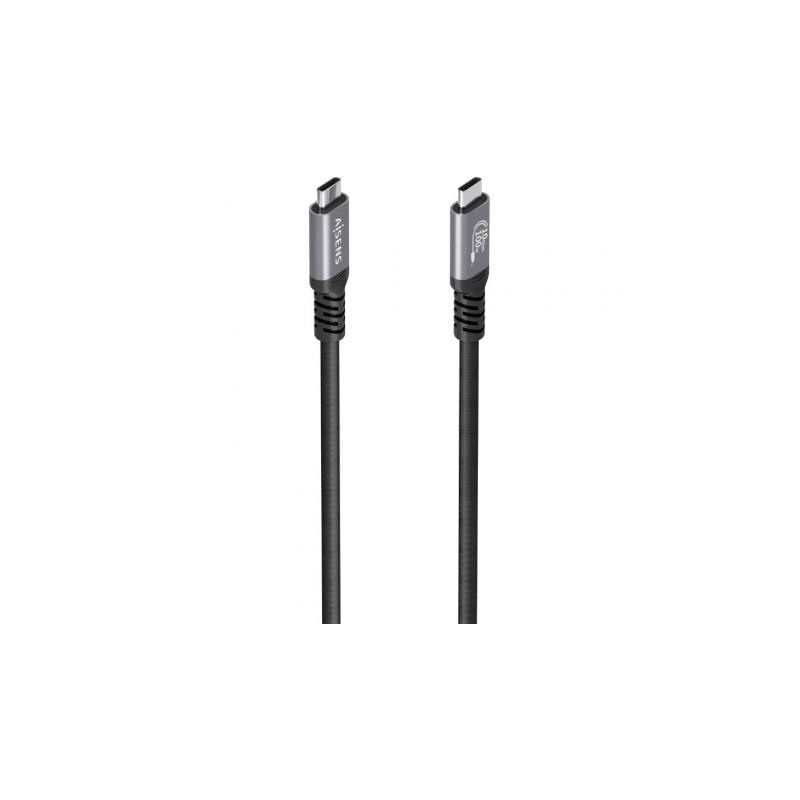 Cable USB 3-2 Tipo-C Aisens A107-0990- USB Tipo-C Macho - USB Tipo-C Macho- Hasta 100W- 10Gbps- 5m- Negro