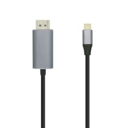 Cable DisplayPort Aisens A109-0395- USB Tipo-C Macho - DisplayPort Macho- Hasta 27W- 1250Mbps- 1-8m- Negro