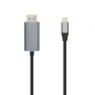 Cable DisplayPort Aisens A109-0395- USB Tipo-C Macho - DisplayPort Macho- Hasta 27W- 1250Mbps- 1-8m- Negro