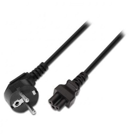 CABLE AISENS ALIMENTACIÓN TRÉBOL CEE7 ACODADO M-C5 H 1-5M