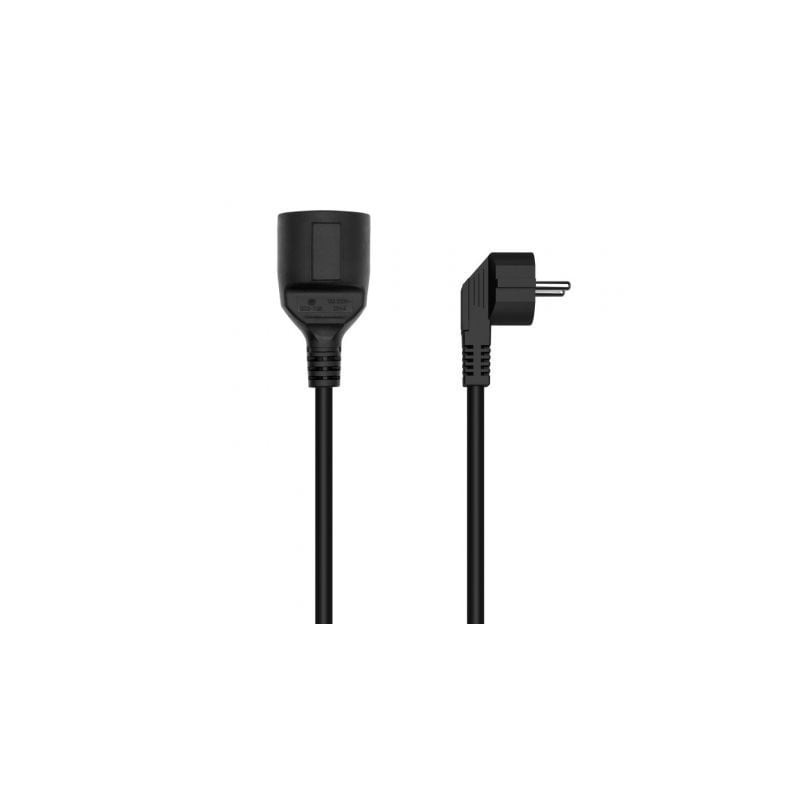 Cable Alargador de Alimentación Aisens A132-0602- CEE7 Macho - CEE7 Hembra- Hasta 1500W- 5m- Negro